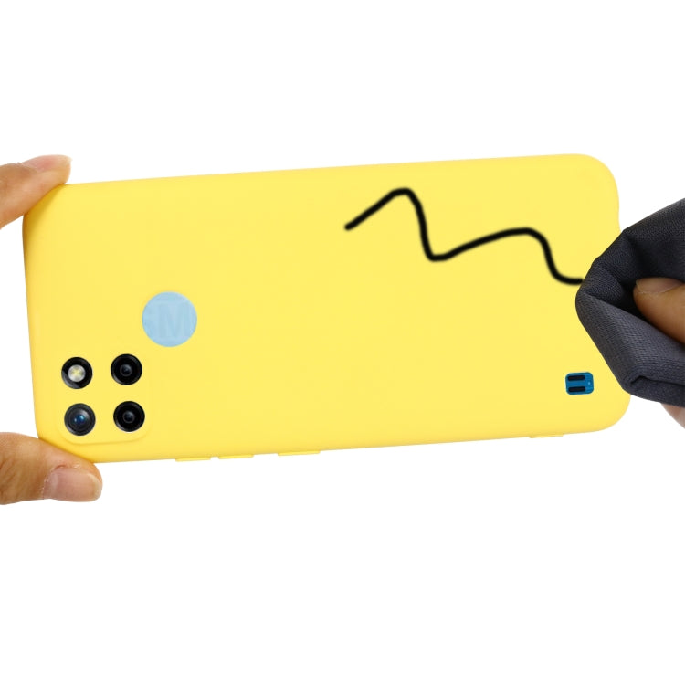 For OPPO Realme C21Y Foreign Version Solid Color Liquid Silicone Dropproof Full Coverage Protective Case(Yellow) - Realme Cases by buy2fix | Online Shopping UK | buy2fix