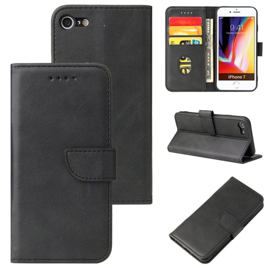 For iPhone SE 2022 / SE 2020 / 8 / 7 Calf Texture Buckle Horizontal Flip Leather Case with Holder & Card Slots & Wallet(Black) - iPhone SE 2022 / 2020 / 8 / 7 Cases by buy2fix | Online Shopping UK | buy2fix