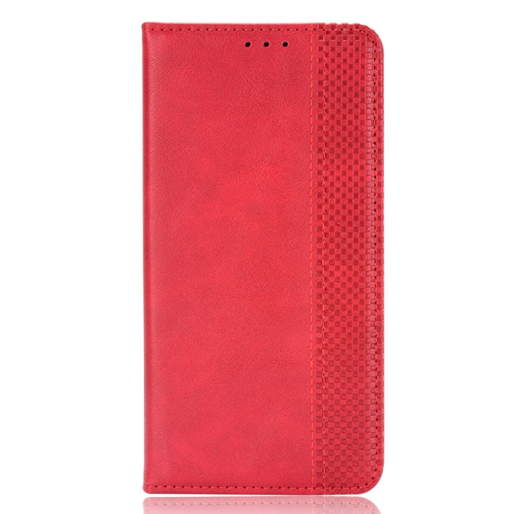 For OPPO Realme C21Y Magnetic Buckle Retro Pattern Horizontal Flip Leather Case with Holder & Card Slot & Wallet(Red) - Realme Cases by buy2fix | Online Shopping UK | buy2fix