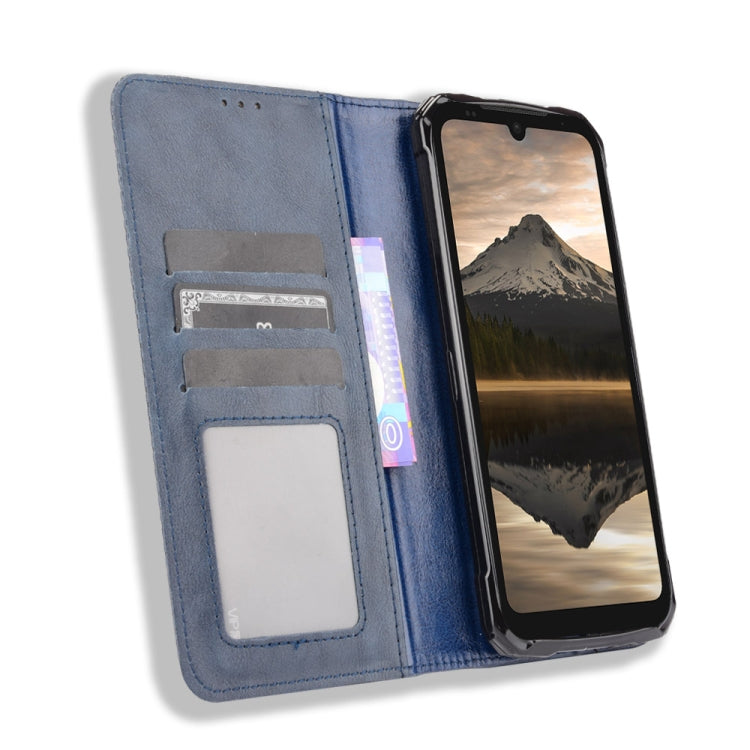 For Doogee S86 / S86 Pro Magnetic Buckle Retro Pattern Horizontal Flip Leather Case with Holder & Card Slot & Wallet(Blue) - More Brand by buy2fix | Online Shopping UK | buy2fix