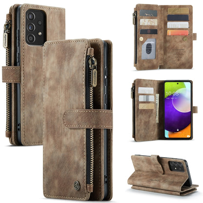 For Samsung Galaxy A52 5G / 4G CaseMe-C30 PU + TPU Multifunctional Horizontal Flip Leather Case with Holder & Card Slot & Wallet & Zipper Pocket(Brown) - Galaxy Phone Cases by CaseMe | Online Shopping UK | buy2fix