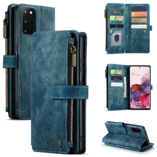 For Samsung Galaxy S20 5G CaseMe-C30 PU + TPU Multifunctional Horizontal Flip Leather Case with Holder & Card Slot & Wallet & Zipper Pocket(Blue) - Galaxy Phone Cases by CaseMe | Online Shopping UK | buy2fix