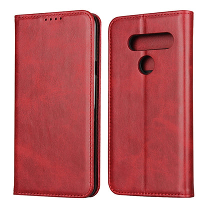 For LG V40 ThinQ Calf Texture Magnetic Horizontal Flip Leather Case with Holder & Card Slots & Wallet(Red) - LG by buy2fix | Online Shopping UK | buy2fix