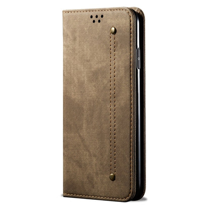 For Xiaomi Redmi 8 Denim Texture Casual Style Horizontal Flip Leather Case with Holder & Card Slots & Wallet(Khaki) - Xiaomi Cases by buy2fix | Online Shopping UK | buy2fix