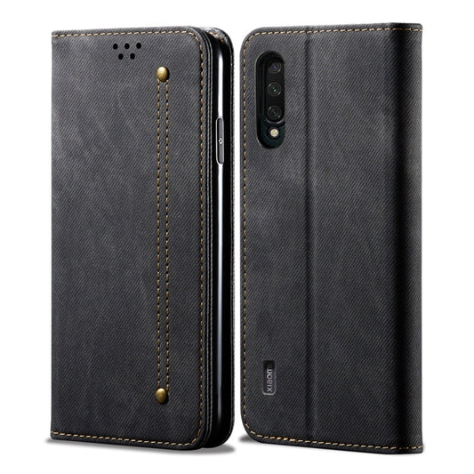 For Xiaomi Mi CC9 / Mi 9 Lite Denim Texture Casual Style Horizontal Flip Leather Case with Holder & Card Slots & Wallet(Black) - Xiaomi Cases by buy2fix | Online Shopping UK | buy2fix