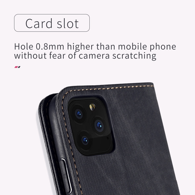 For Xiaomi 11T Pro Denim Texture Casual Style Horizontal Flip Leather Case with Holder & Card Slots & Wallet(Black) - Xiaomi Cases by buy2fix | Online Shopping UK | buy2fix