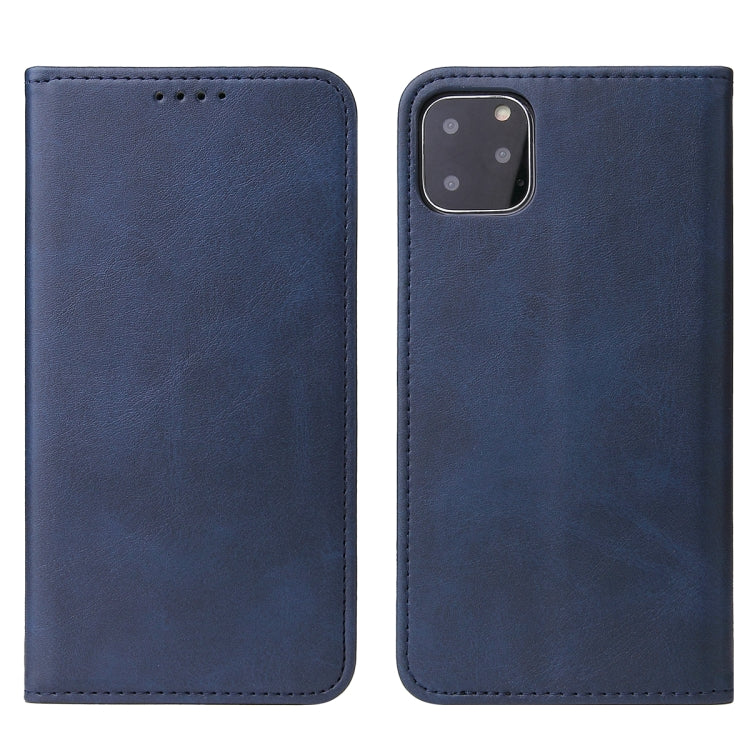 For iPhone 11 Pro Max Calf Texture Magnetic Horizontal Flip Leather Case with Holder & Card Slots & Wallet (Blue) - iPhone 11 Pro Max Cases by buy2fix | Online Shopping UK | buy2fix