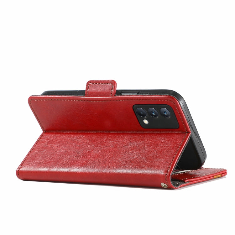 For OPPO Realme GT Master CaseNeo Business Splicing Dual Magnetic Buckle Horizontal Flip PU Leather Case with Holder & Card Slots & Wallet(Red) - Realme Cases by buy2fix | Online Shopping UK | buy2fix