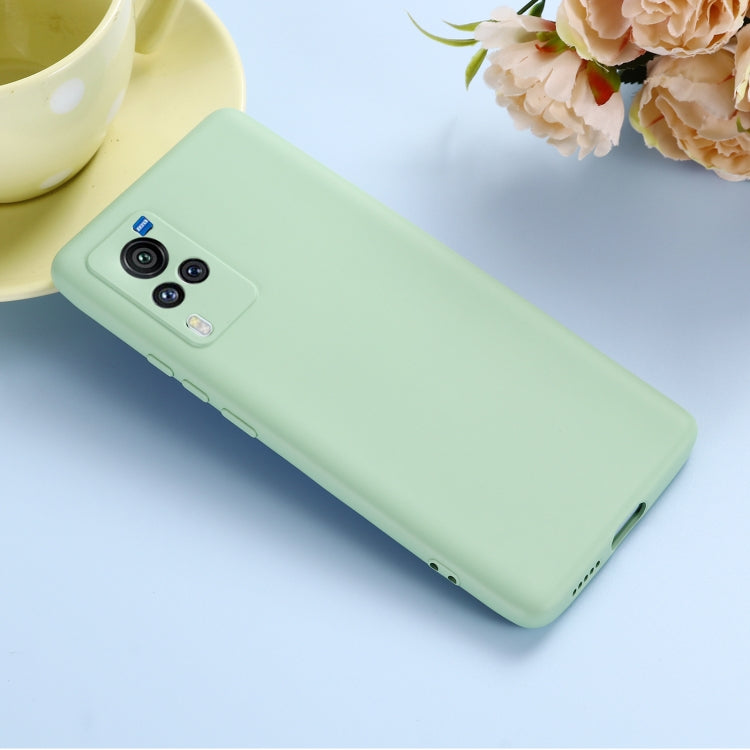 For vivo X60 Pro 5G Foreign Version Solid Color Liquid Silicone Shockproof Full Coverage Protective Case(Green) - vivo Cases by buy2fix | Online Shopping UK | buy2fix