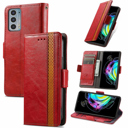 For Motorola Edge 20 CaseNeo Business Splicing Dual Magnetic Buckle Horizontal Flip PU Leather Case with Holder & Card Slots & Wallet(Red) - Motorola Cases by buy2fix | Online Shopping UK | buy2fix