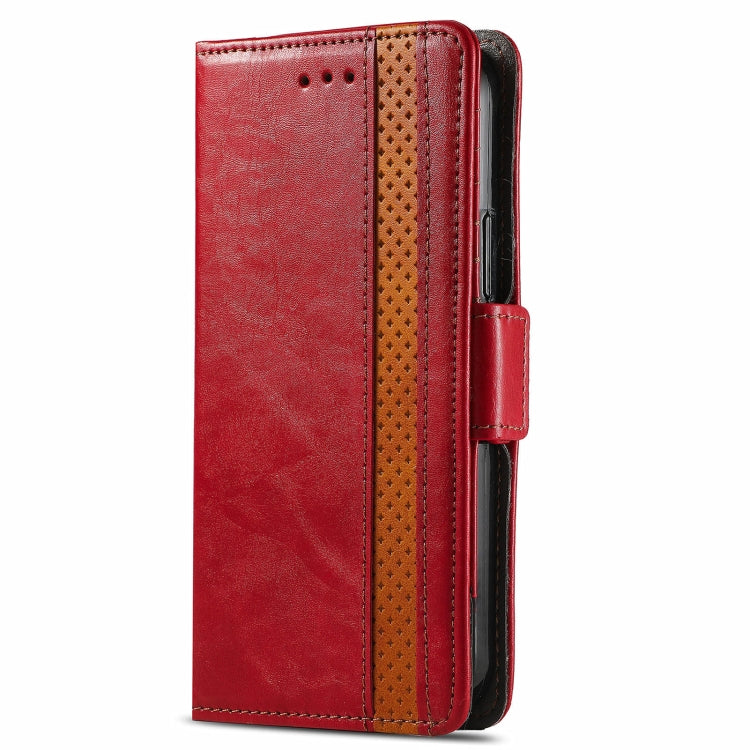 For Motorola Edge 20 CaseNeo Business Splicing Dual Magnetic Buckle Horizontal Flip PU Leather Case with Holder & Card Slots & Wallet(Red) - Motorola Cases by buy2fix | Online Shopping UK | buy2fix