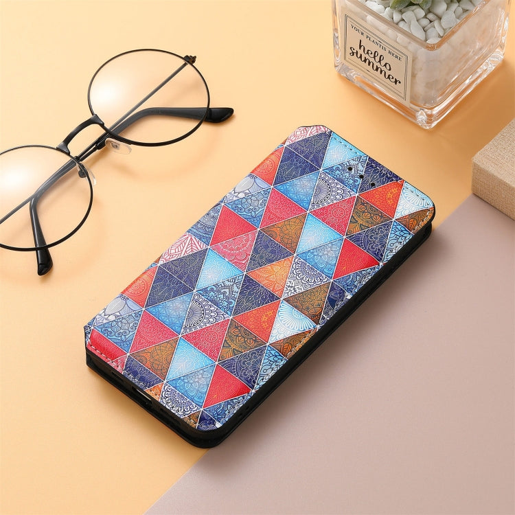 For Blackview A100 Colorful Magnetic Horizontal Flip PU Leather Case with Holder & Card Slot & Wallet(Rhombus Mandala) - More Brand by buy2fix | Online Shopping UK | buy2fix