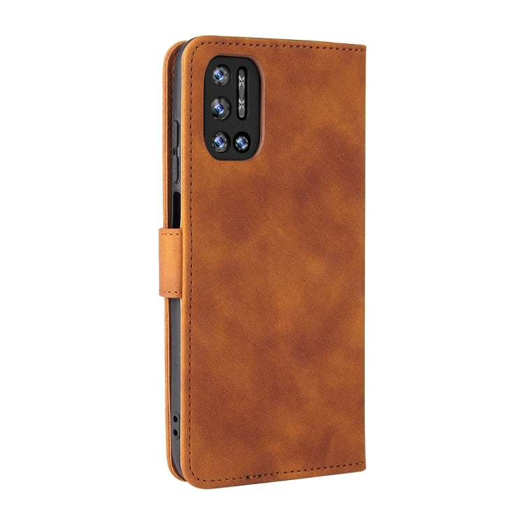 For Doogee N40 Pro Solid Color Skin Feel Magnetic Buckle Horizontal Flip PU Leather Case with Holder & Card Slots & Wallet(Brown) - More Brand by buy2fix | Online Shopping UK | buy2fix