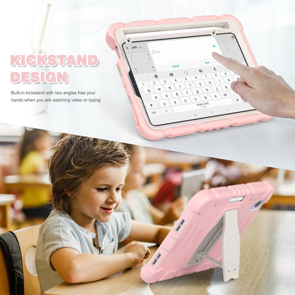 For iPad mini 6 3-Layer Protection Screen Frame + PC + Silicone Shockproof Combination Tablet Case with Holder(Cherry Blossoms Pink) - iPad mini 6 Cases by buy2fix | Online Shopping UK | buy2fix