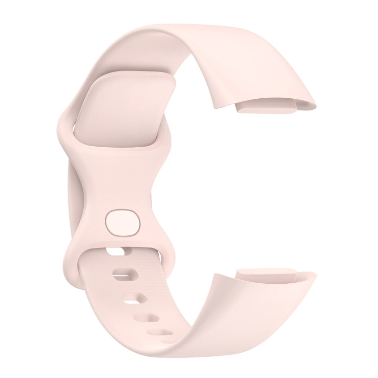 For Fitbit Charge 5 Silicone Watch Band, Size:L(Sand Pink) - Watch Bands by buy2fix | Online Shopping UK | buy2fix