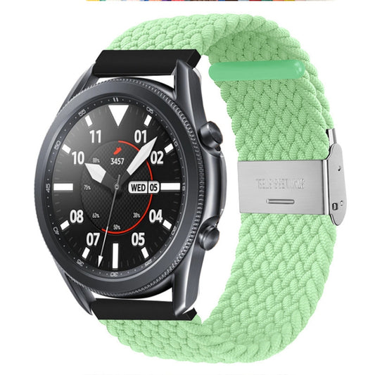 22mm Universal Metal Buckle Nylon Braided Watch Band(Light Green) - 22mm Bands by buy2fix | Online Shopping UK | buy2fix