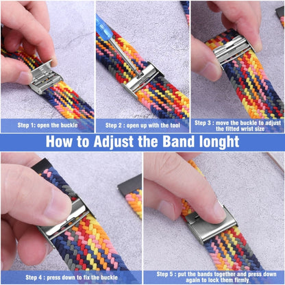 22mm Universal Metal Buckle Nylon Braided Watch Band(Color 2) - 22mm Bands by buy2fix | Online Shopping UK | buy2fix