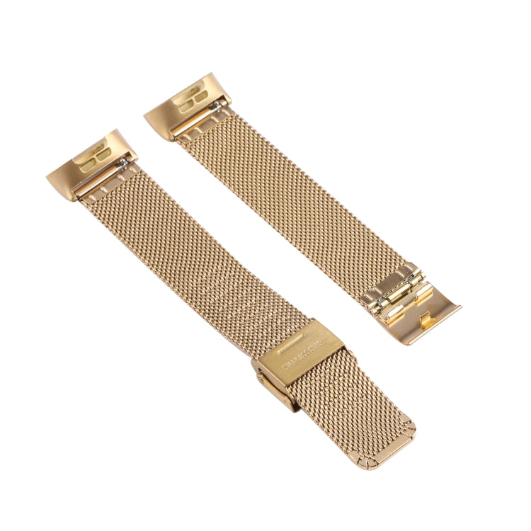 For Fitbit Charge 4 Double Insurance Buckle Milanese Watch Band(Gold) - Watch Bands by buy2fix | Online Shopping UK | buy2fix