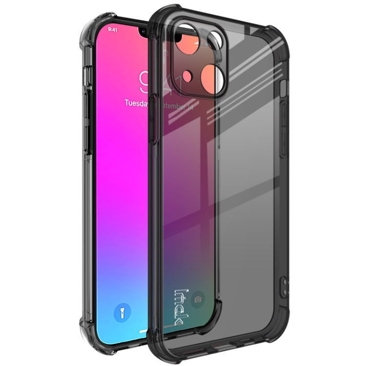 For iPhone 13 IMAK All-inclusive Shockproof Airbag TPU Phone Case with Screen Protector(Transparent Black) - iPhone 13 Cases by imak | Online Shopping UK | buy2fix