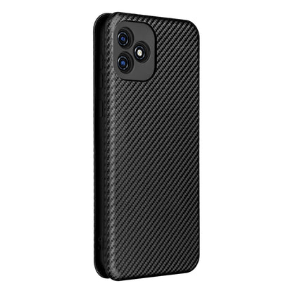 For Blackview Oscal C20 Carbon Fiber Texture Horizontal Flip Leather Phone Case with Card Slot(Black) - More Brand by buy2fix | Online Shopping UK | buy2fix