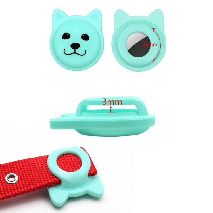 Naughty Smile Cute Cartoon Pet Collar Anti-lost Tracker Silicone Case For AirTag(Fluorescent Pink) - Pet Series by Mutural | Online Shopping UK | buy2fix