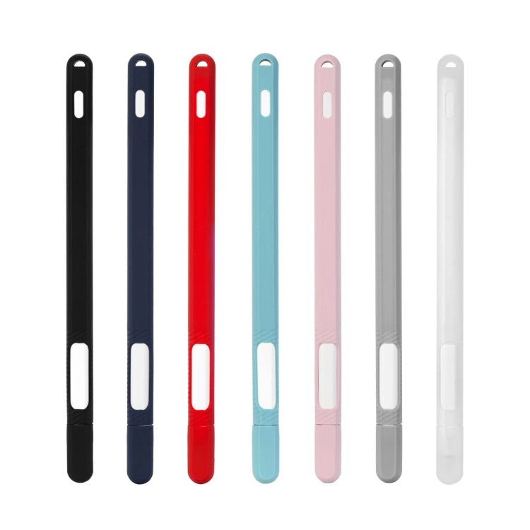 Two-hole Solid Color Silicone Stylus Protective Case For Apple Pencil 2(Light Pink) - Pencil Accessories by buy2fix | Online Shopping UK | buy2fix