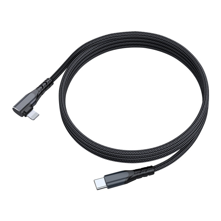 A6 PD 20W USB-C / Type-C to 8 Pin Elbow Data Cable for iPhone, iPad, Length:2m(Black) - Normal Style Cable by buy2fix | Online Shopping UK | buy2fix