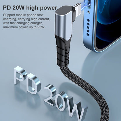 A6 PD 20W USB-C / Type-C to 8 Pin Elbow Data Cable for iPhone, iPad, Length:2m(Black) - Normal Style Cable by buy2fix | Online Shopping UK | buy2fix