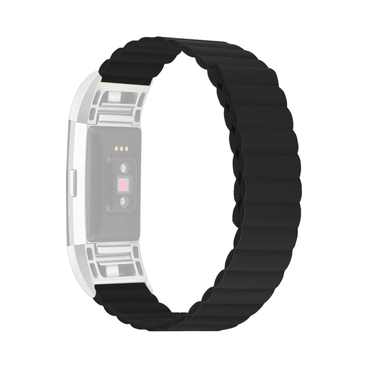 For Fitbit Charge 2 Silicone Magnetic Watch Band(Black) - Watch Bands by buy2fix | Online Shopping UK | buy2fix