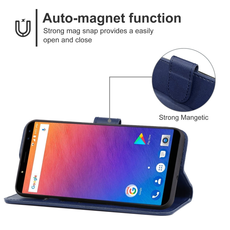 Leather Phone Case For Ulefone Power 3 / Power 3S(Blue) - Ulefone Cases by buy2fix | Online Shopping UK | buy2fix