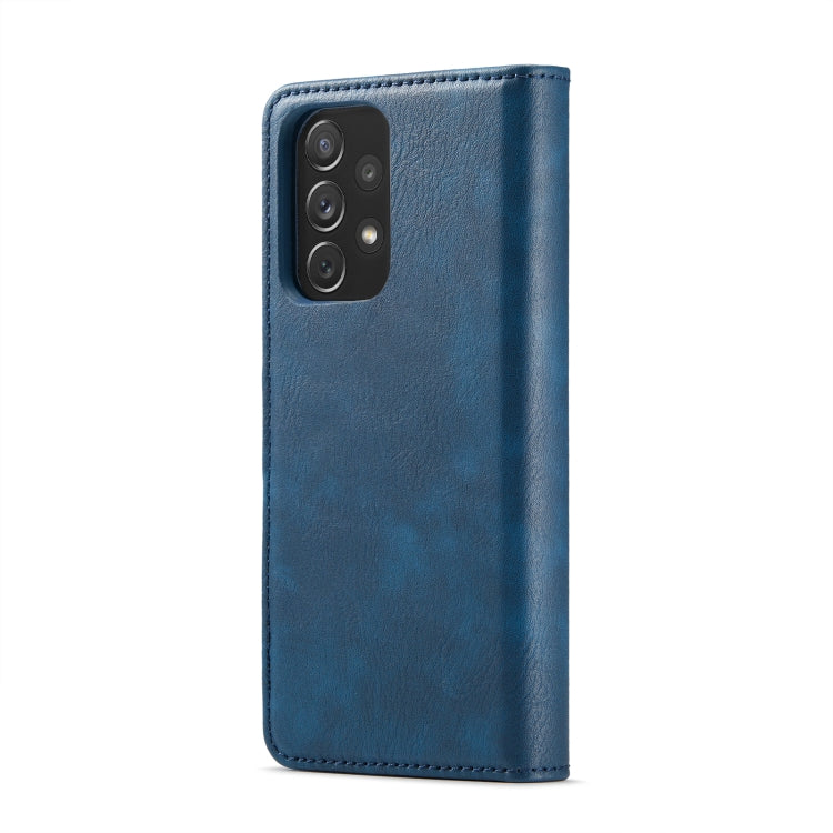 For Samsung Galaxy A73 5G DG.MING Crazy Horse Texture Detachable Magnetic Leather Phone Case(Blue) - Galaxy Phone Cases by DG.MING | Online Shopping UK | buy2fix