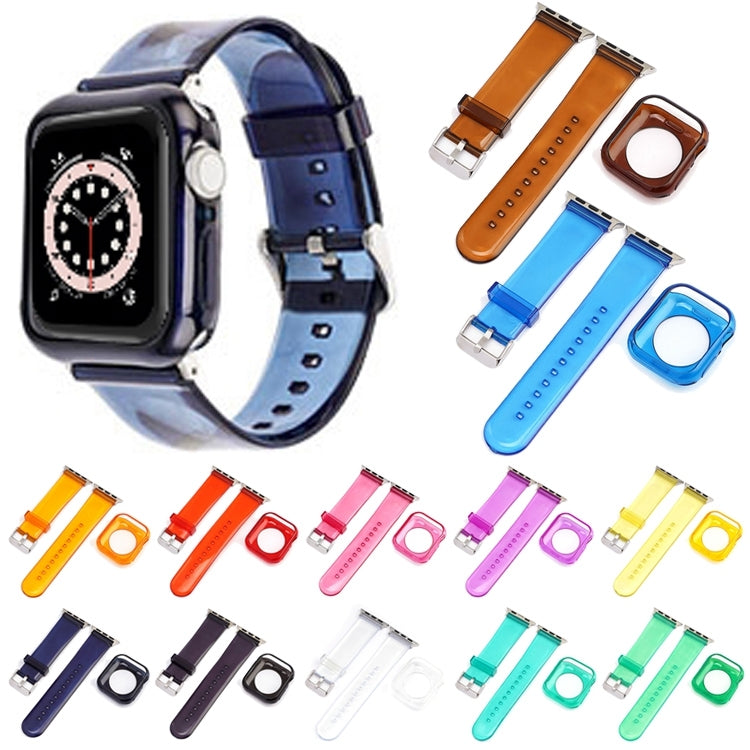 Jelly Watch Band + Case For Apple Watch Ultra 49mm&Watch Ultra 2 49mm / Series 9&8&7 45mm / SE 3&SE 2&6&SE&5&4 44mm / 3&2&1 42mm(Transparent) - Watch Bands by buy2fix | Online Shopping UK | buy2fix