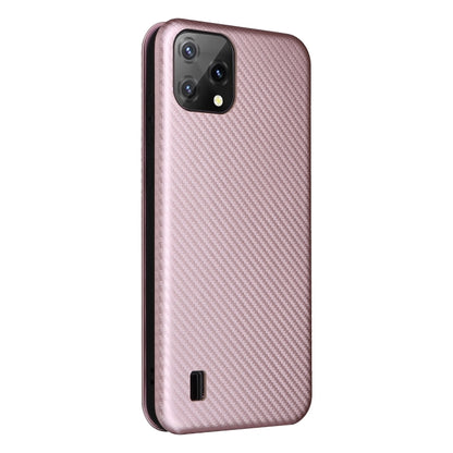 For Blackview A55 Carbon Fiber Texture Horizontal Flip PU Phone Case(Pink) - More Brand by buy2fix | Online Shopping UK | buy2fix