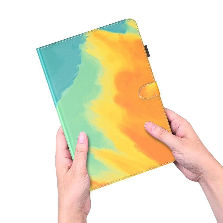 For Samsung Galaxy Tab S9+ Watercolor Pattern Flip Leather Tablet Case(Autumn Leaves) - Galaxy Tab S9+ Cases by buy2fix | Online Shopping UK | buy2fix