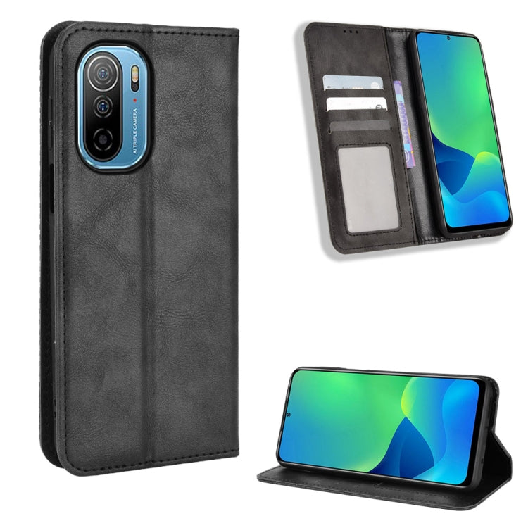 For Ulefone Note 13P Magnetic Buckle Retro Texture Leather Phone Case(Black) - OPPO Cases by buy2fix | Online Shopping UK | buy2fix