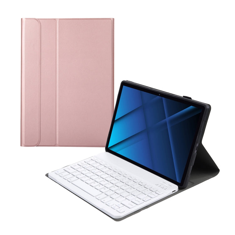 AK16 Lambskin Texture Bluetooth Keyboard Leather Case For Lenovo Tab 6 5G 10.3 inch(Rose Gold) - Lenovo Keyboard by buy2fix | Online Shopping UK | buy2fix