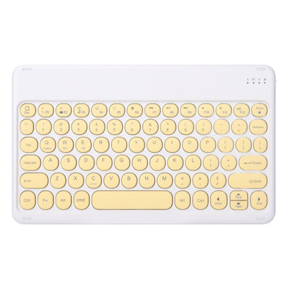 +X3 Universal Candy Color Round Keys Bluetooth Keyboard Leather Case(Lemon Yellow) - Universal Keyboard by buy2fix | Online Shopping UK | buy2fix