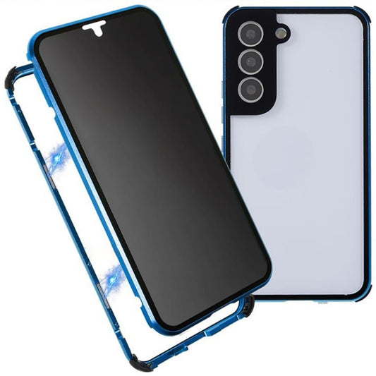 For Samsung Galaxy S22+ 5G Anti-peeping Magnetic Double-sided Tempered Glass Phone Case(Blue) - Galaxy S22+ 5G Cases by buy2fix | Online Shopping UK | buy2fix