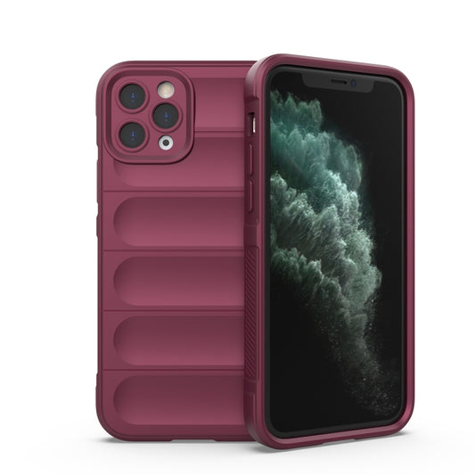 For iPhone 11 Pro Max Magic Shield TPU + Flannel Phone Case (Wine Red) - iPhone 11 Pro Max Cases by buy2fix | Online Shopping UK | buy2fix