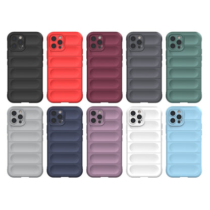 For iPhone 12 Pro Magic Shield TPU + Flannel Phone Case(Dark Blue) - iPhone 12 / 12 Pro Cases by buy2fix | Online Shopping UK | buy2fix