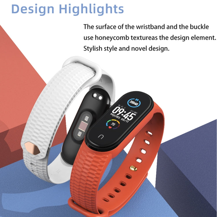 For Xiaomi Mi Band 5/6/7 Mijobs Solid Color Honeycomb Silicone Watch Band(Sky Blue) - Watch Bands by MIJOBS | Online Shopping UK | buy2fix