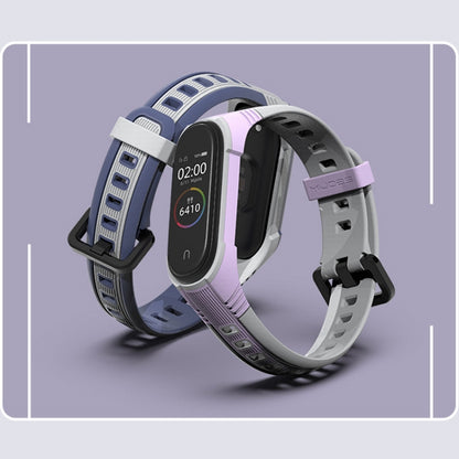 For Xiaomi Mi Band 5 / 6 / 7 Mijobs Two-color Silicone Watch Band(Purple+Grey) - Watch Bands by MIJOBS | Online Shopping UK | buy2fix