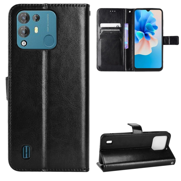 For Blackview A55 Pro Retro Crazy Horse Texture Leather Phone Case(Black) - More Brand by buy2fix | Online Shopping UK | buy2fix