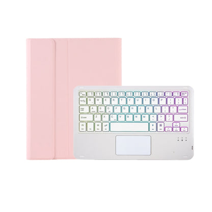 T102B-AS Skin Feel Pen Slot Touch Pad Backlight Bluetooth Keyboard Leather Tablet Case For iPad 10.2 2021&2020&2019/Air 2019/Pro 10.5(Pink) - For iPad Pro by buy2fix | Online Shopping UK | buy2fix