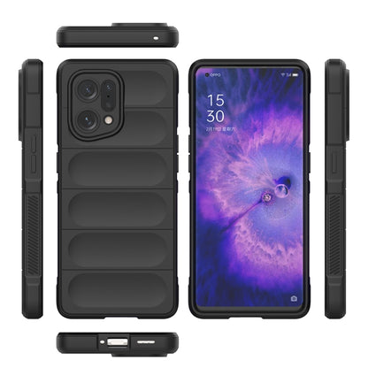 For OPPO Find X5 Magic Shield TPU + Flannel Phone Case(Grey) - OPPO Cases by buy2fix | Online Shopping UK | buy2fix