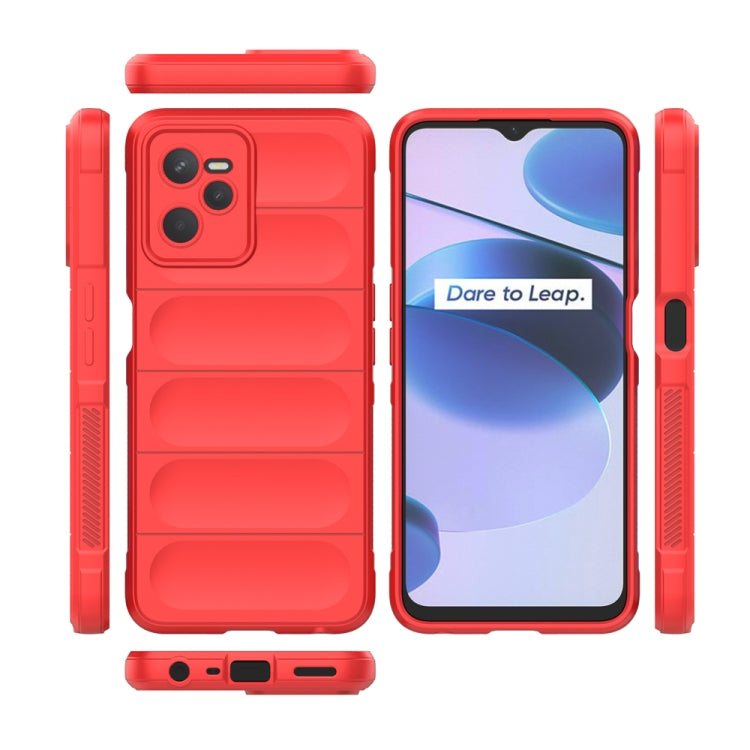 For OPPO Realme C35 Magic Shield TPU + Flannel Phone Case(Black) - Realme Cases by buy2fix | Online Shopping UK | buy2fix