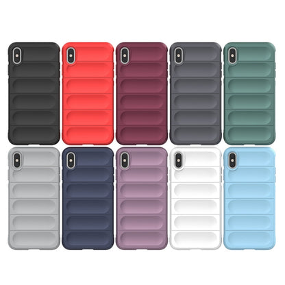 For iPhone XS Max Magic Shield TPU + Flannel Phone Case(Light Blue) - More iPhone Cases by buy2fix | Online Shopping UK | buy2fix