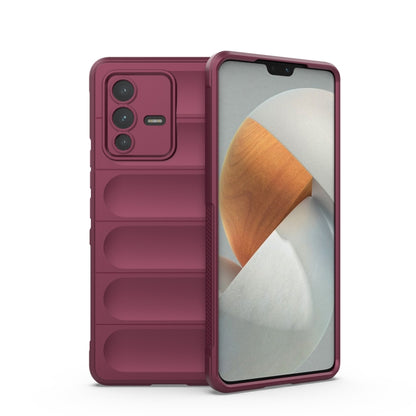 For vivo S12 Pro Magic Shield TPU + Flannel Phone Case(Wine Red) - vivo Cases by buy2fix | Online Shopping UK | buy2fix