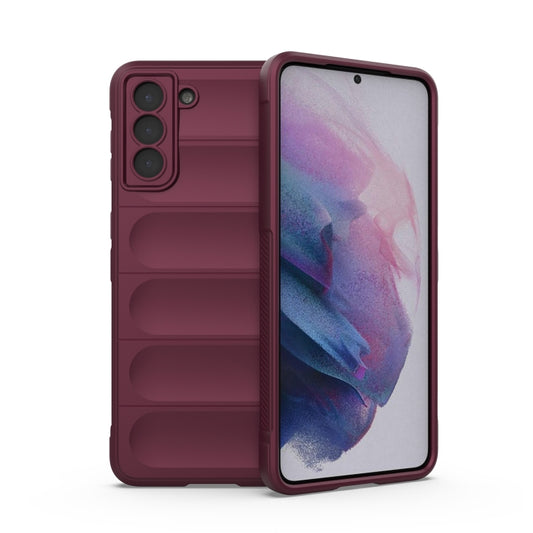 For Samsung Galaxy S21+ 5G Magic Shield TPU + Flannel Phone Case(Wine Red) - Galaxy S21+ 5G Cases by buy2fix | Online Shopping UK | buy2fix