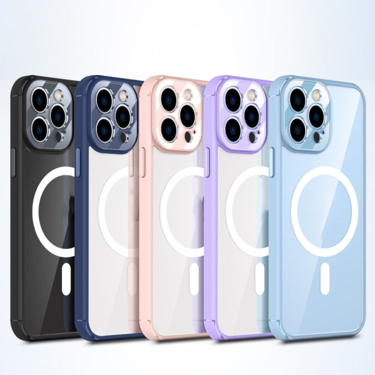 For iPhone 12 Soft Shield MagSafe Magnetic Acrylic Transparent PC Phone Case(Sierra Blue) - iPhone 12 / 12 Pro Cases by buy2fix | Online Shopping UK | buy2fix